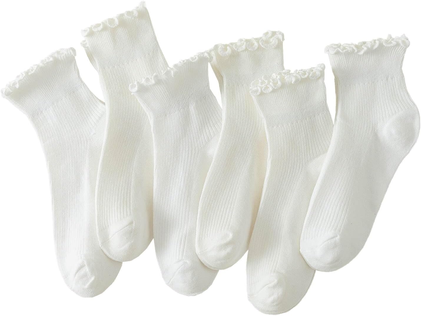 Detalle de Hstyle 6 Pairs Ruffle Socks 5-9