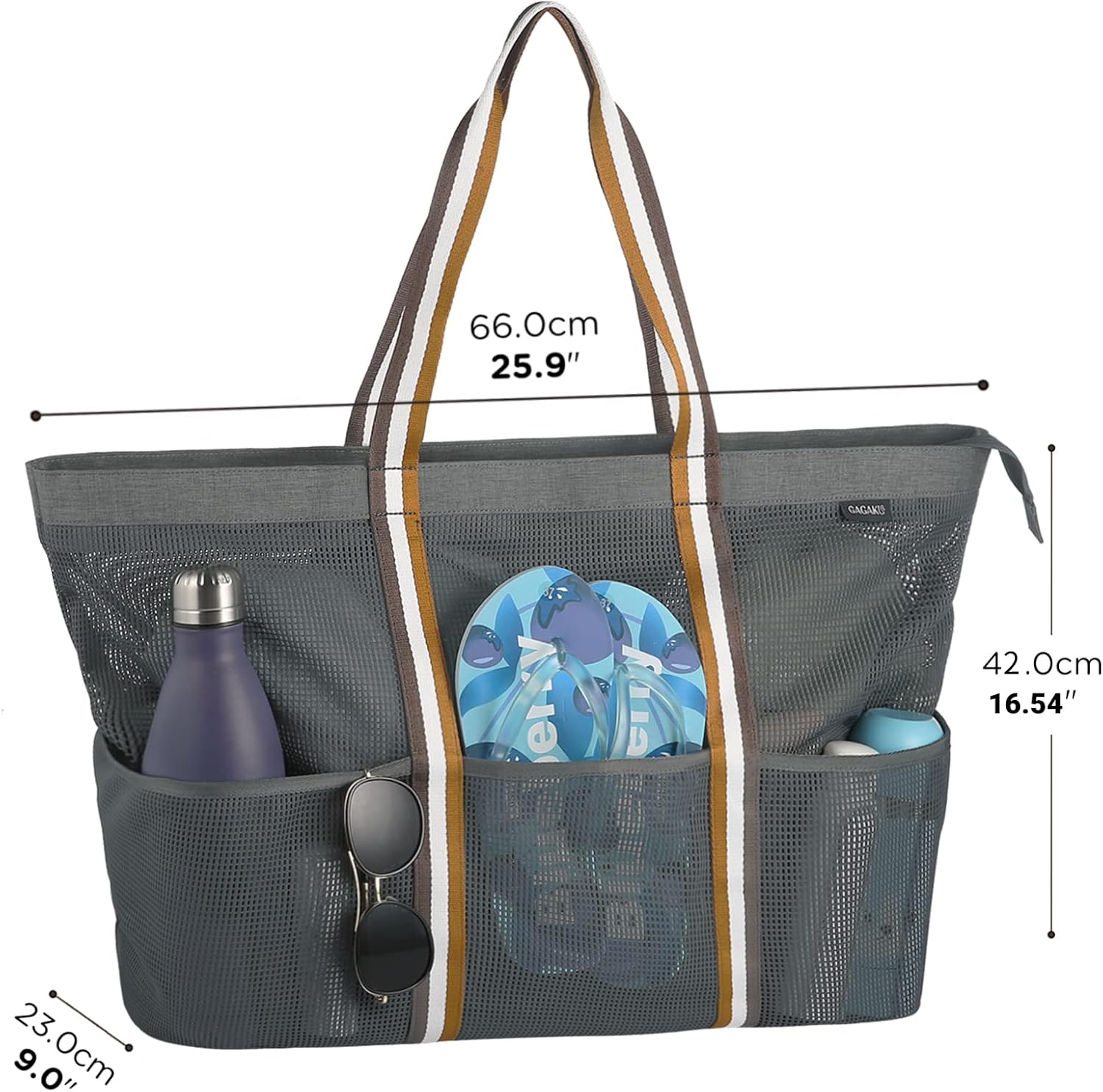 Thumbnail 4 de GAGAKU Sac de plage familial XXXL – Sac de bain en maille marine et fermeture éclair, version XXL