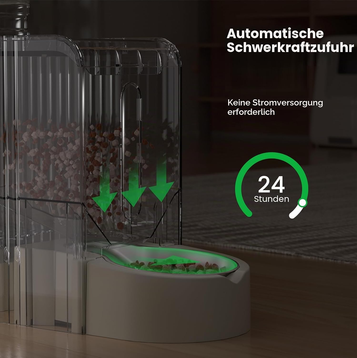 Detalle de Gardner Pet automatischer Futter- und Wasserspender für Katzen/Hunde (2 Näpfe, 3 L + Edelstahl, ohne Strom) – Beige