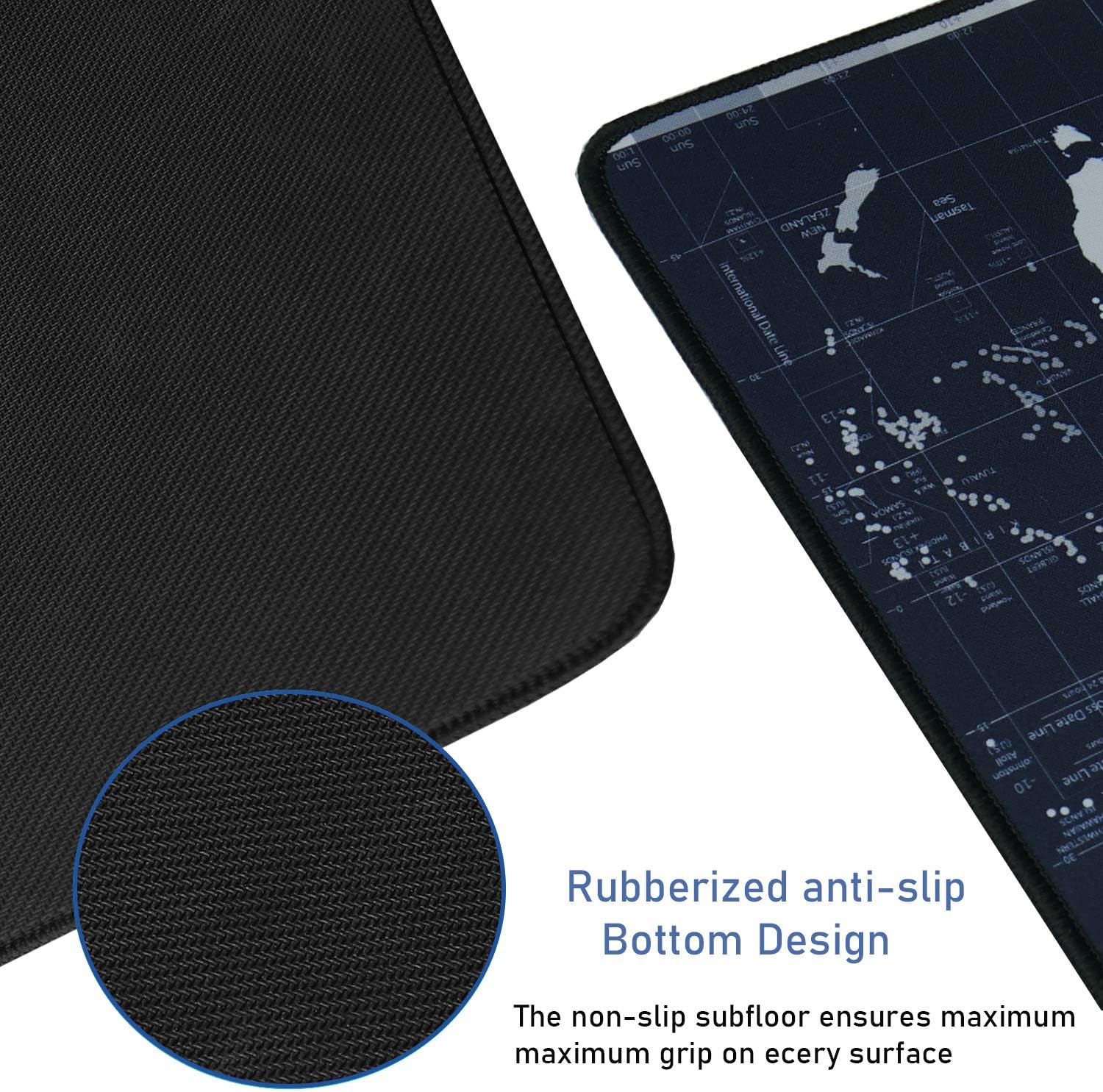 Detalle de Hsmienk AB-019 Extended Gaming Mouse Pad, Map Design, Spill-Resistant Surface