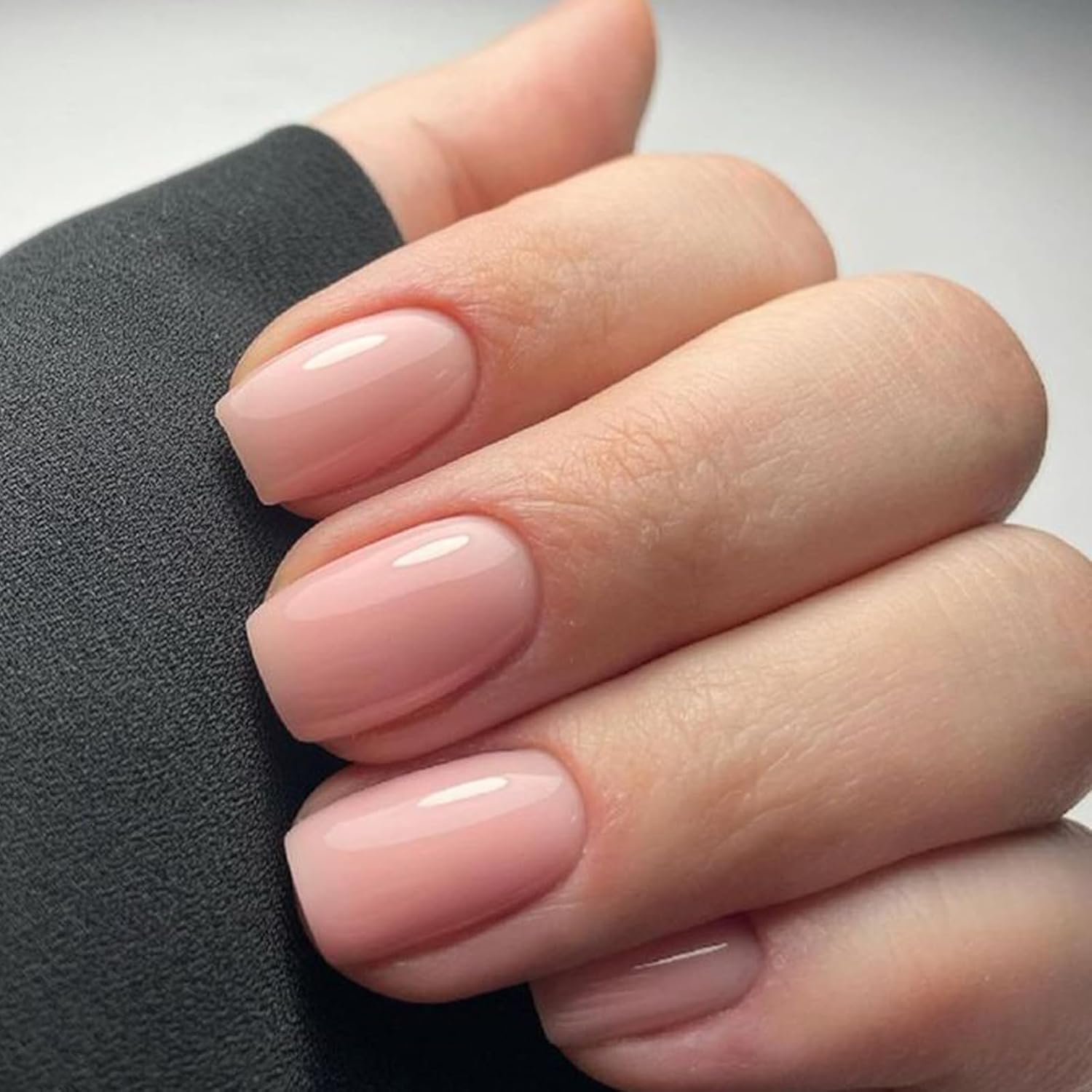 Detalle de Modelones Pink Press on Nails: Summer Short Square Reusable Kit (32Pcs, 16 Sizes)