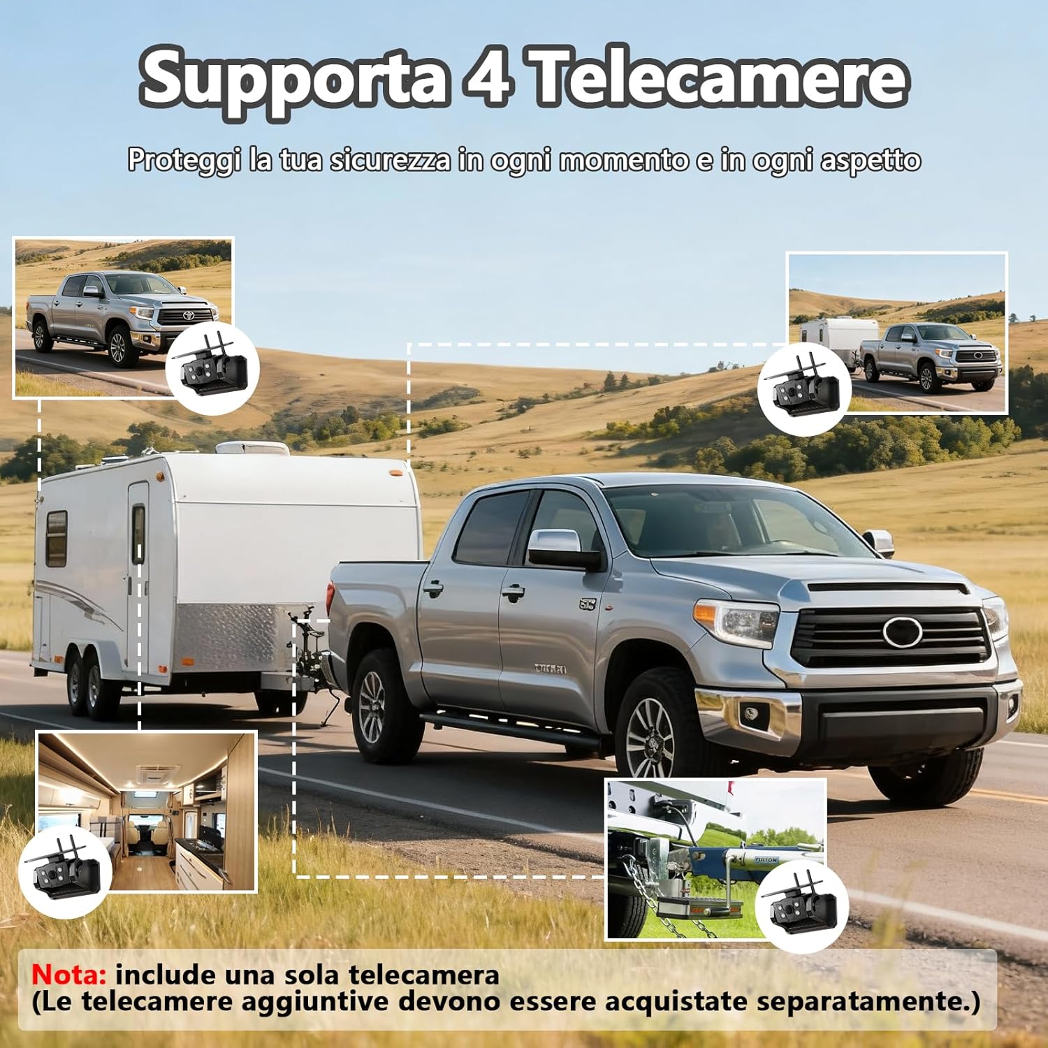 Thumbnail 6 de VASTEND VS-7C Telecamera solare retromarcia wireless magnetica con monitor 7" 1080P e visione notturna