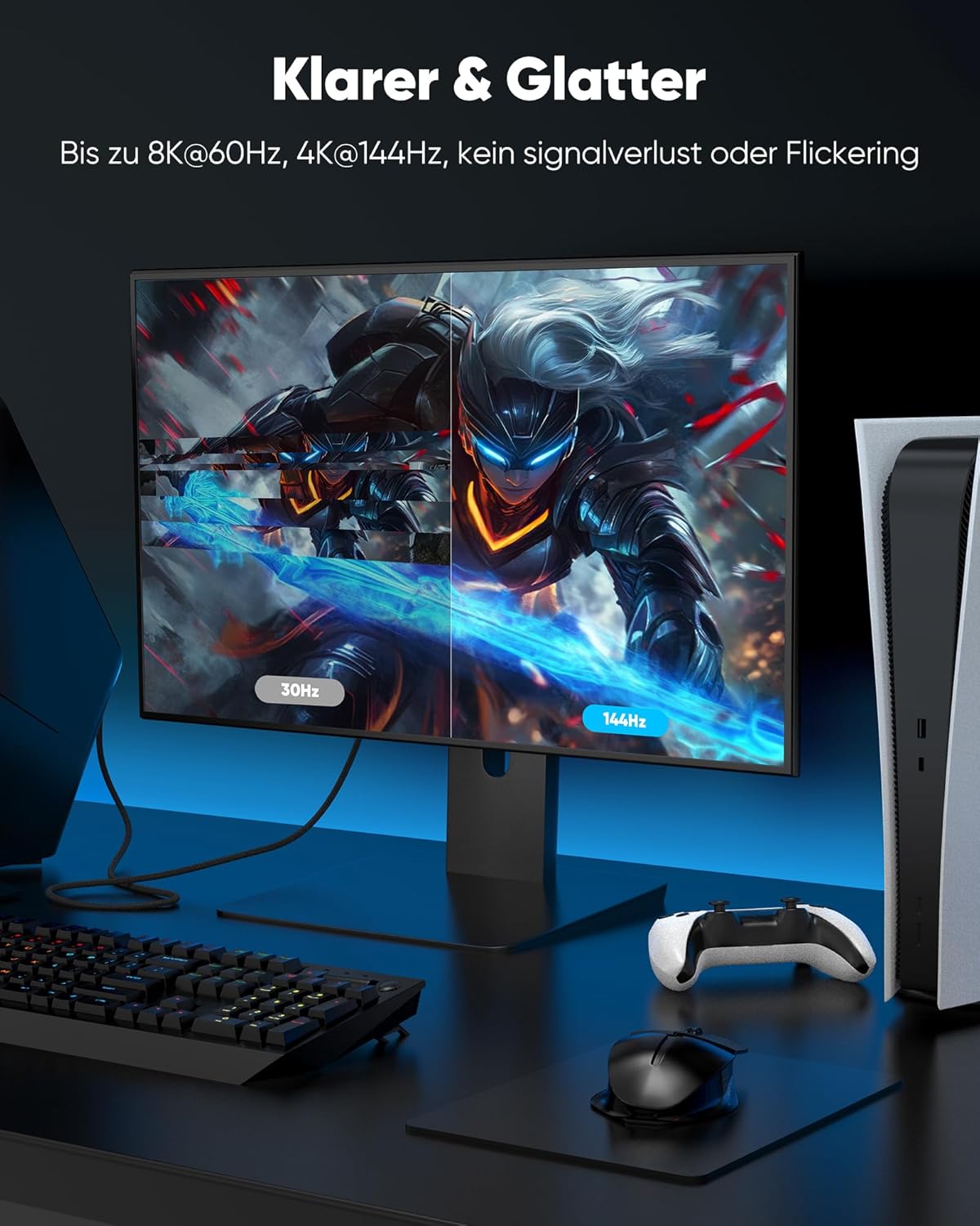 Thumbnail 3 de Highwings HDMI 2.1 Kabel 15 m – 8K/60Hz & 4K/120Hz, eARC, DTS:X, HDCP 2.2/2.3