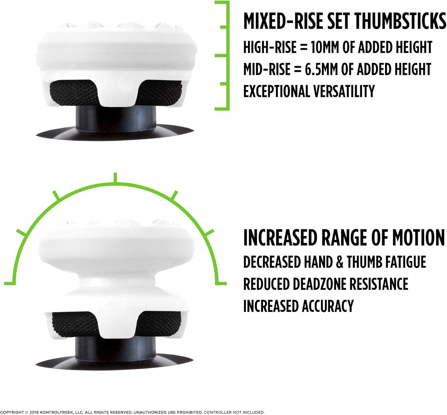 Thumbnail 1 de KontrolFreek FPS Freek Galaxy White Thumbsticks (1 High-Rise + 1 Mid-Rise) for PS4 & PS5