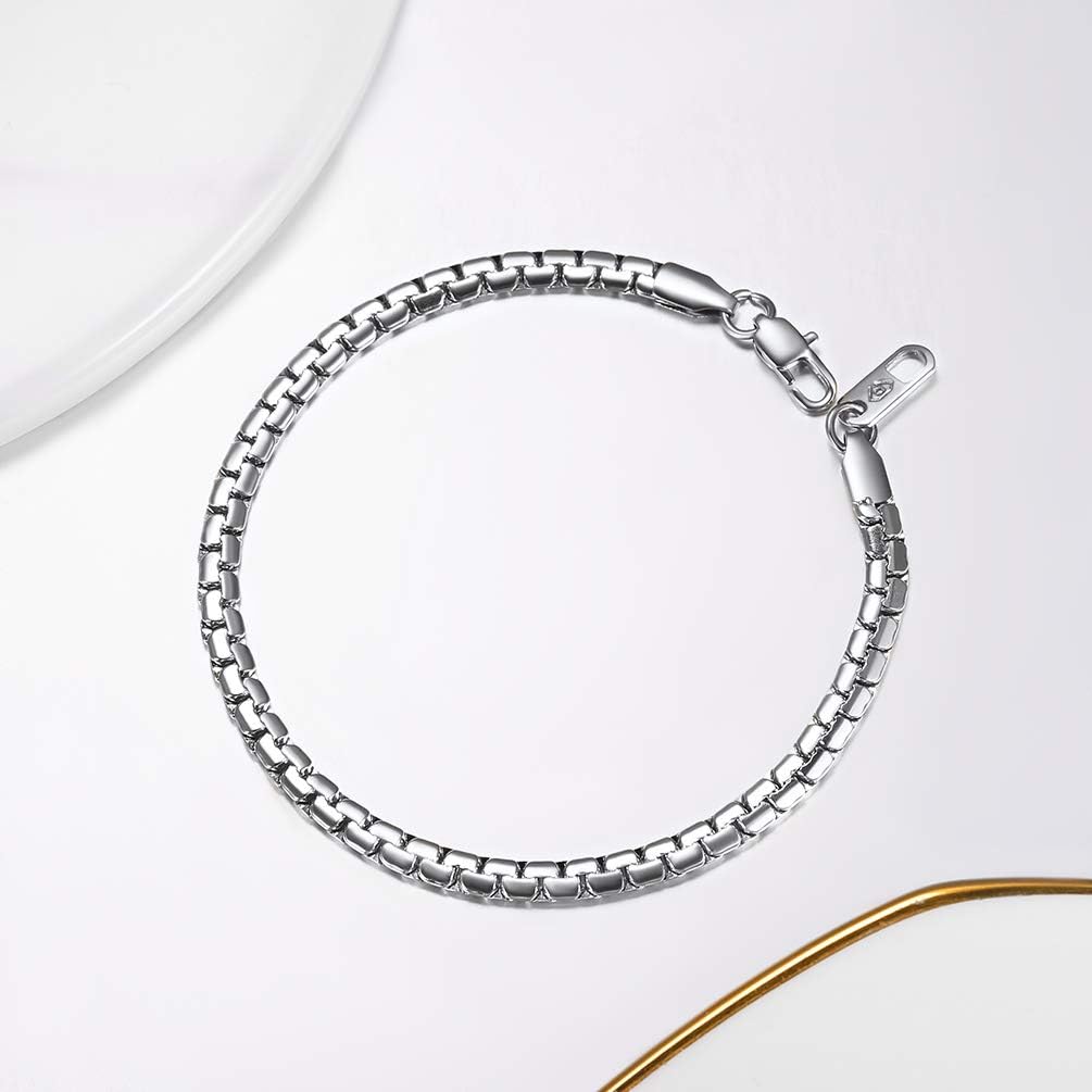 Detalle 2 de Bracelet chaîne PROSTEEL en acier inoxydable 316L, maillon plat 4 mm/6 mm (20/22 cm)