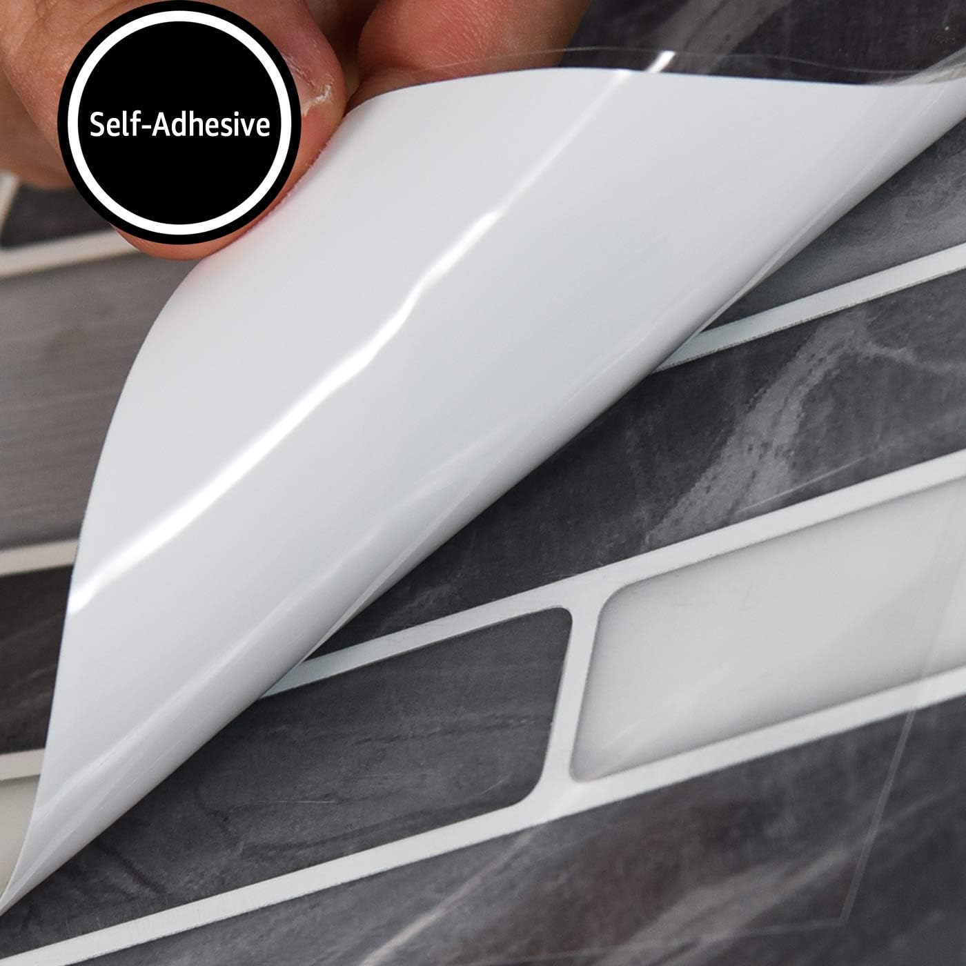 Detalle 2 de Art3d A17009P10 zelfklevende vinyltegels 30 x 30 cm, grijze marmerlook