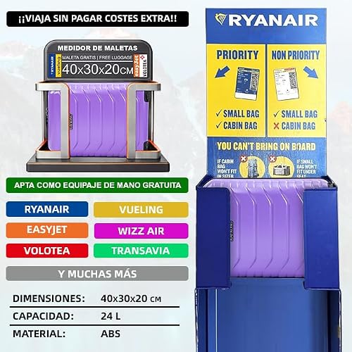 Thumbnail 2 de RAYKONG Maleta de Cabina ABS 40x30x20cm (24L) con Ruedas Desmontables – Morada