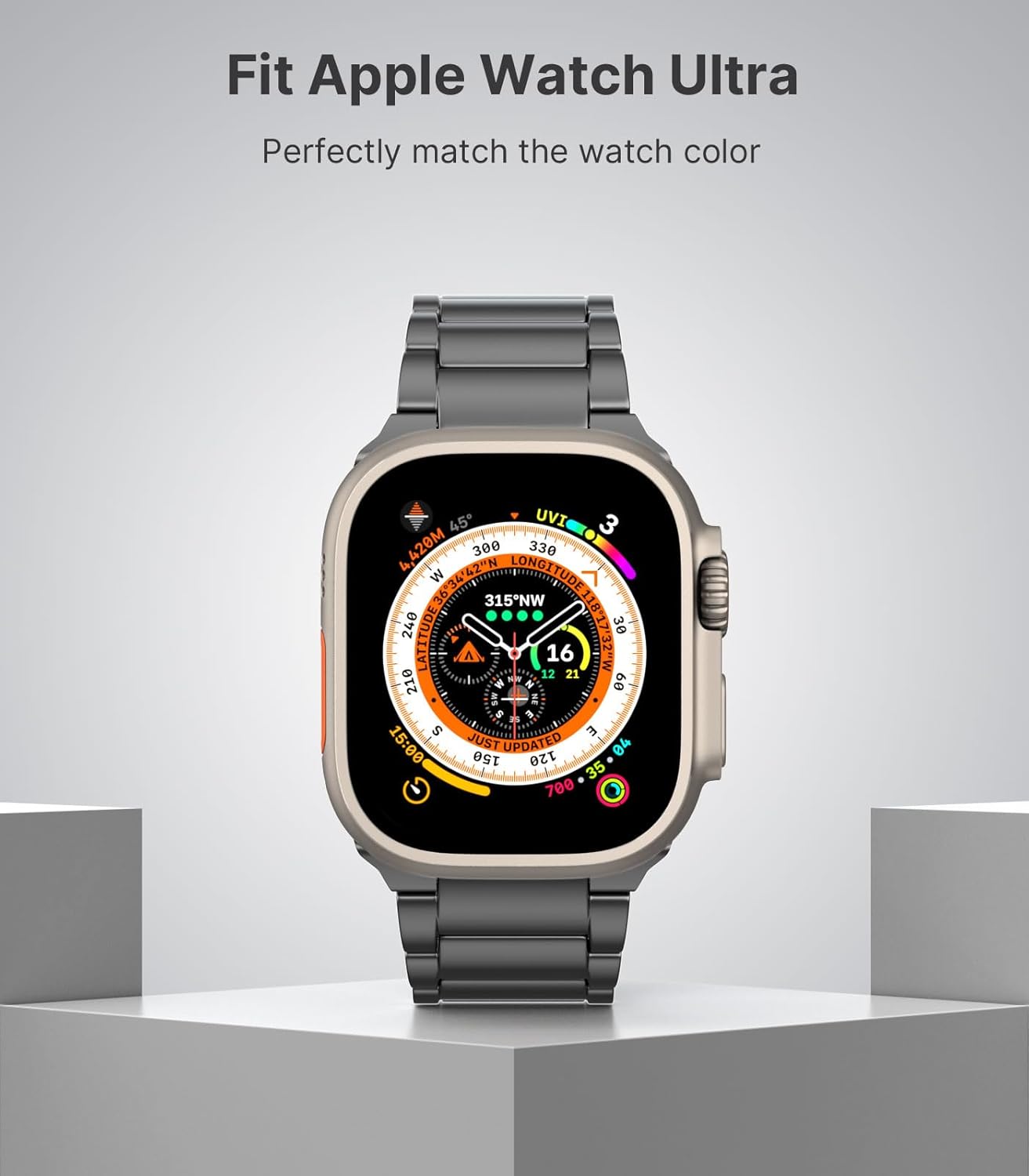 Thumbnail 1 de MoKo Titanium Strap for Apple Watch Ultra 3/2/1 & Series 11-1 (49/46/45/44/42mm) with Clasp