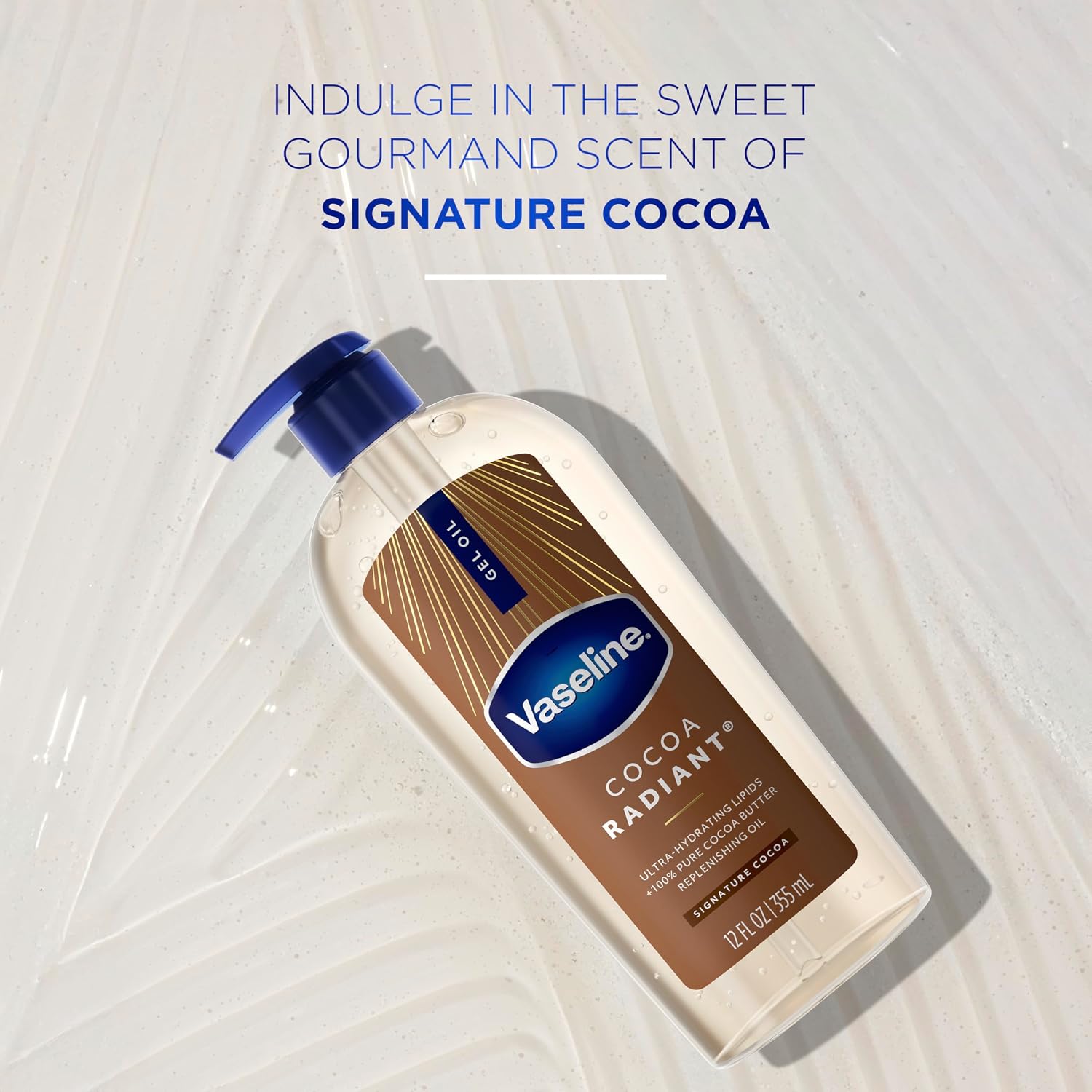 Detalle de Vaseline Cocoa Radiant Body Gel Oil, 12 oz, with Cocoa Butter