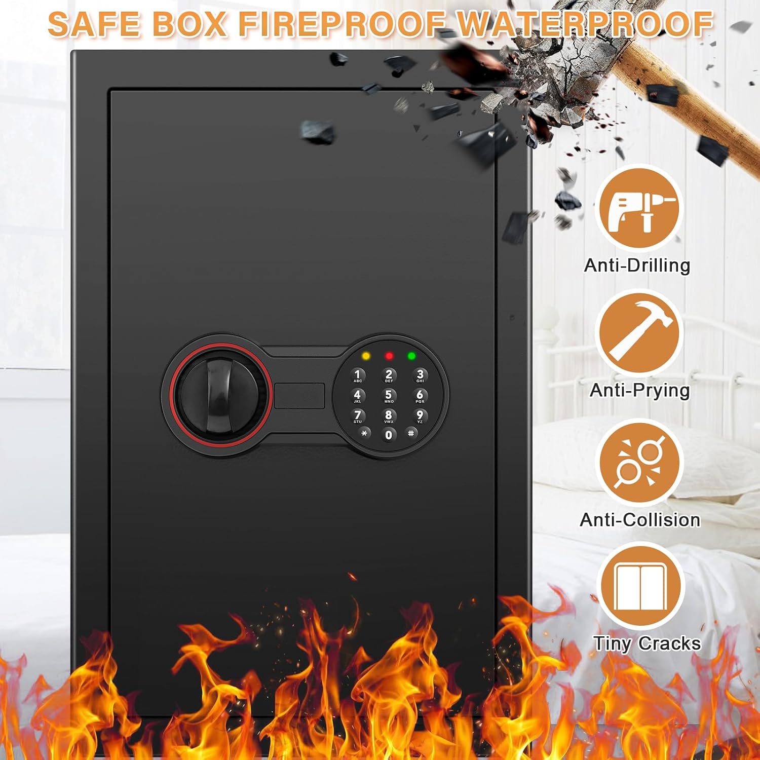 Detalle de 80L Großer Safe Tresor Feuerfest