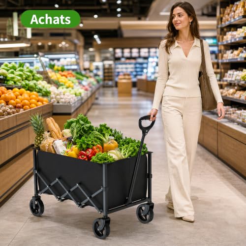 Thumbnail 6 de Chariot utilitaire pliable RYGE0: 100 L, roues et poignée télescopique – pratique pour jardinage, camping et shopping