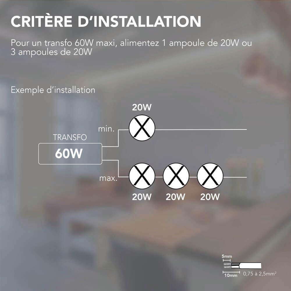 Thumbnail 2 de Transformateur électronique TIBELEC 203230 pour lampes halogènes 12 V - 60 W Maxi