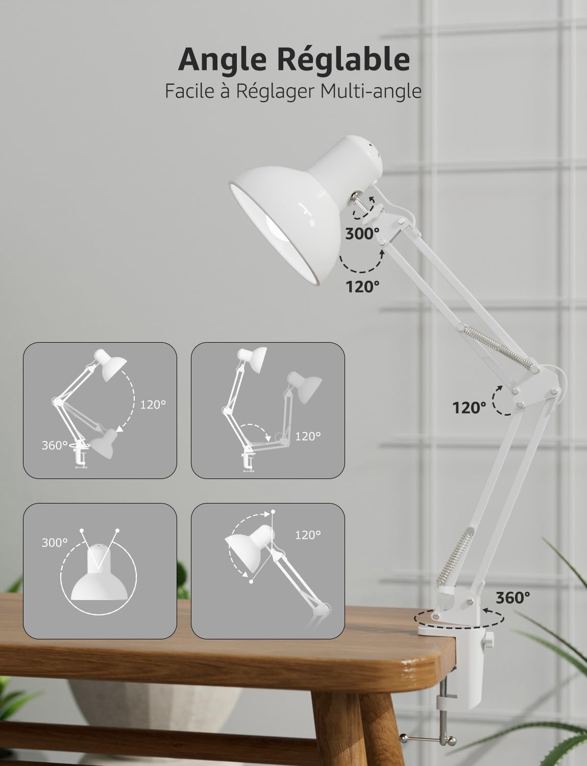 Thumbnail 2 de Lepro Lampe de Bureau Pince 15 cm