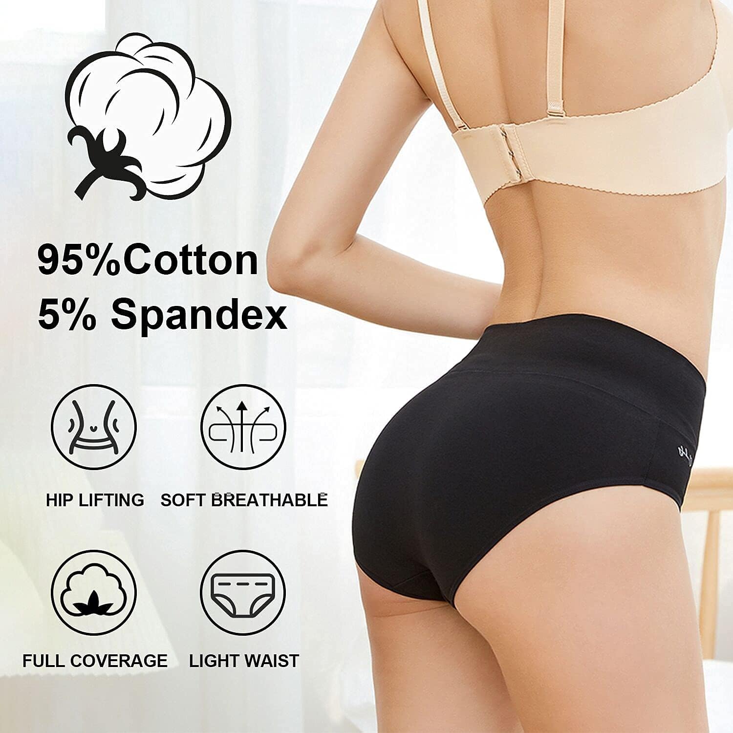 Detalle de anqier Damen Slips 5er Pack High Waist