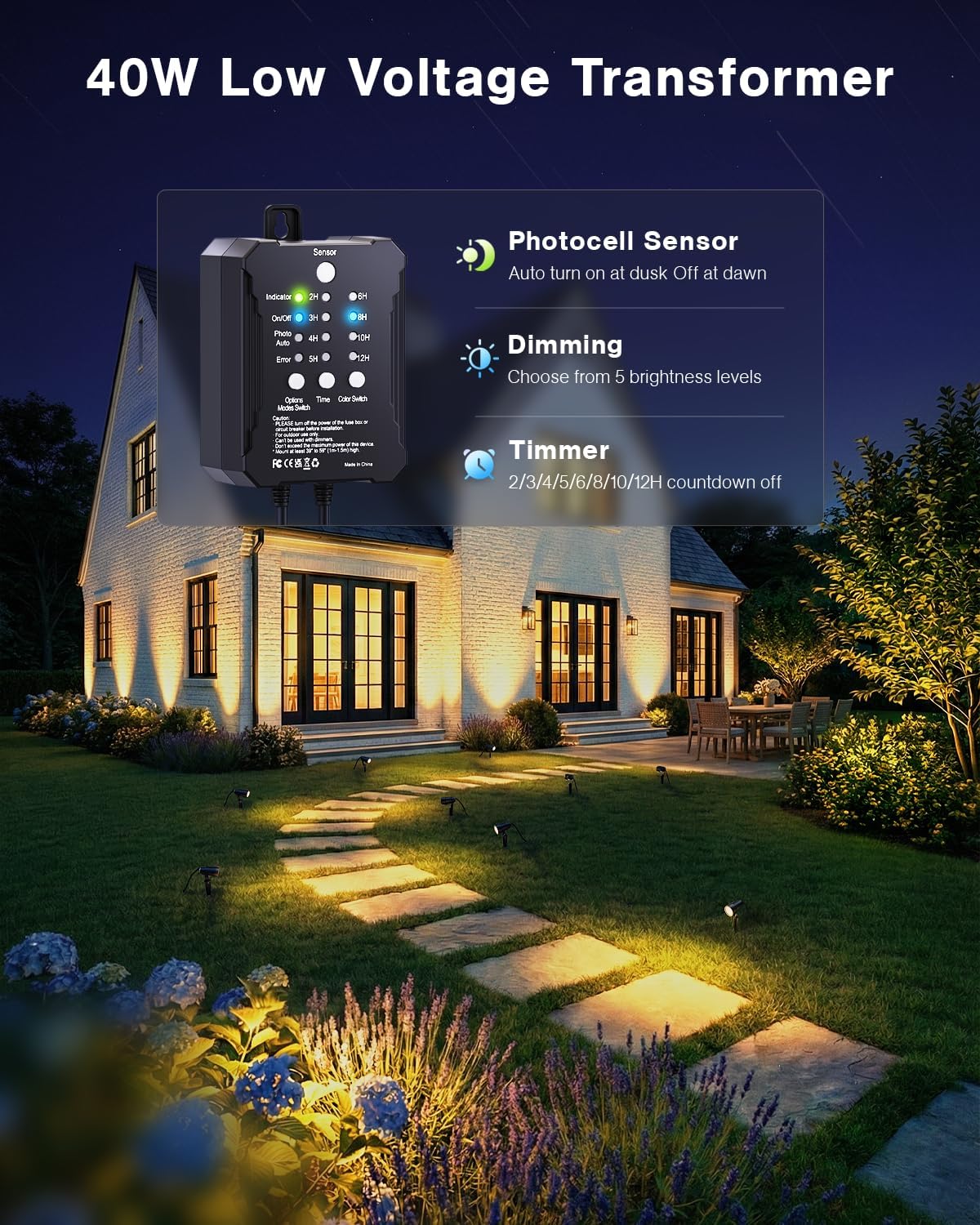 Detalle de HIBOITEC CDD-1003 5W Landscape Spotlights, 6-Pack, 2700K, IP65