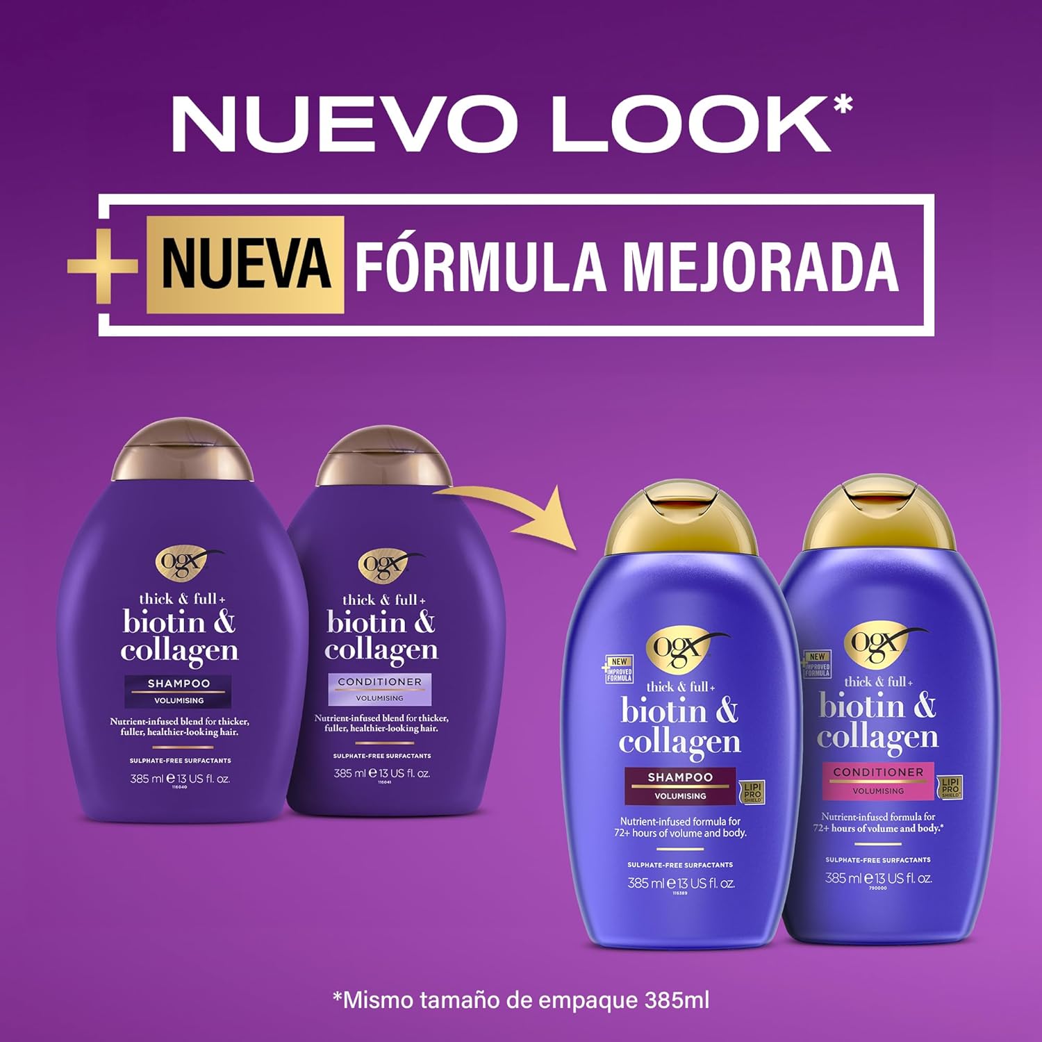 Detalle 2 de OGX Set Biotin & Collagen—Champú y Acondicionador 🌟 72h de volumen