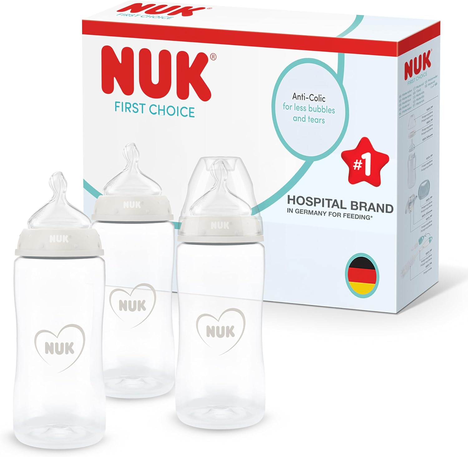 Detalle de NUK First Choice 300 ml Biberon anti‑colique