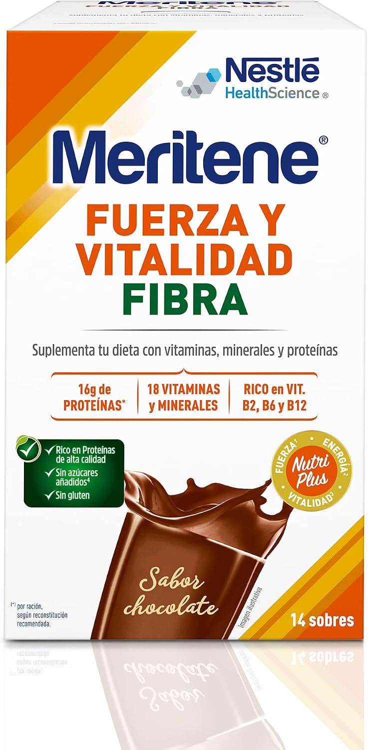 Detalle 2 de Meritene Fuerza y Vitalidad Fibra Chocolate 🍫 - 14 Sobres