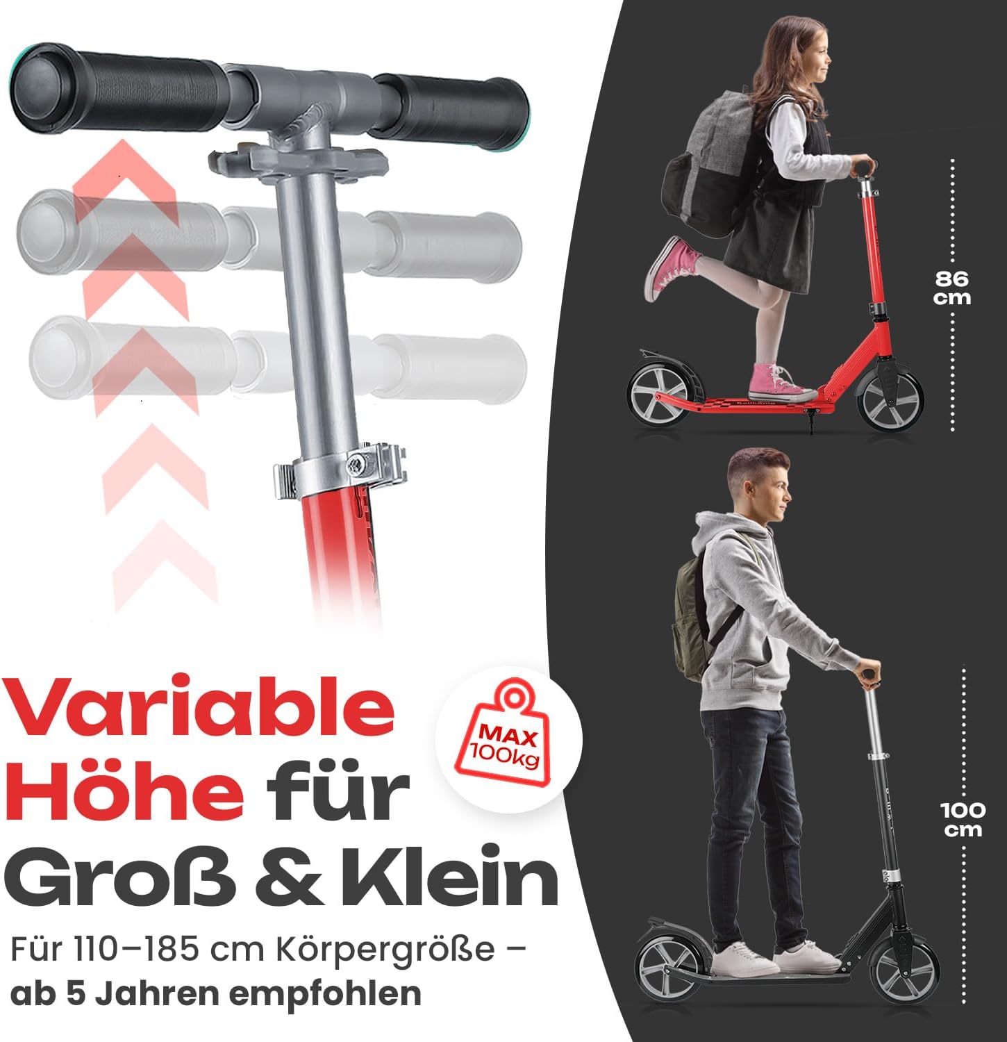Thumbnail 2 de Rollkönig Kinder-Scooter ab 5 Jahren mit 100 kg