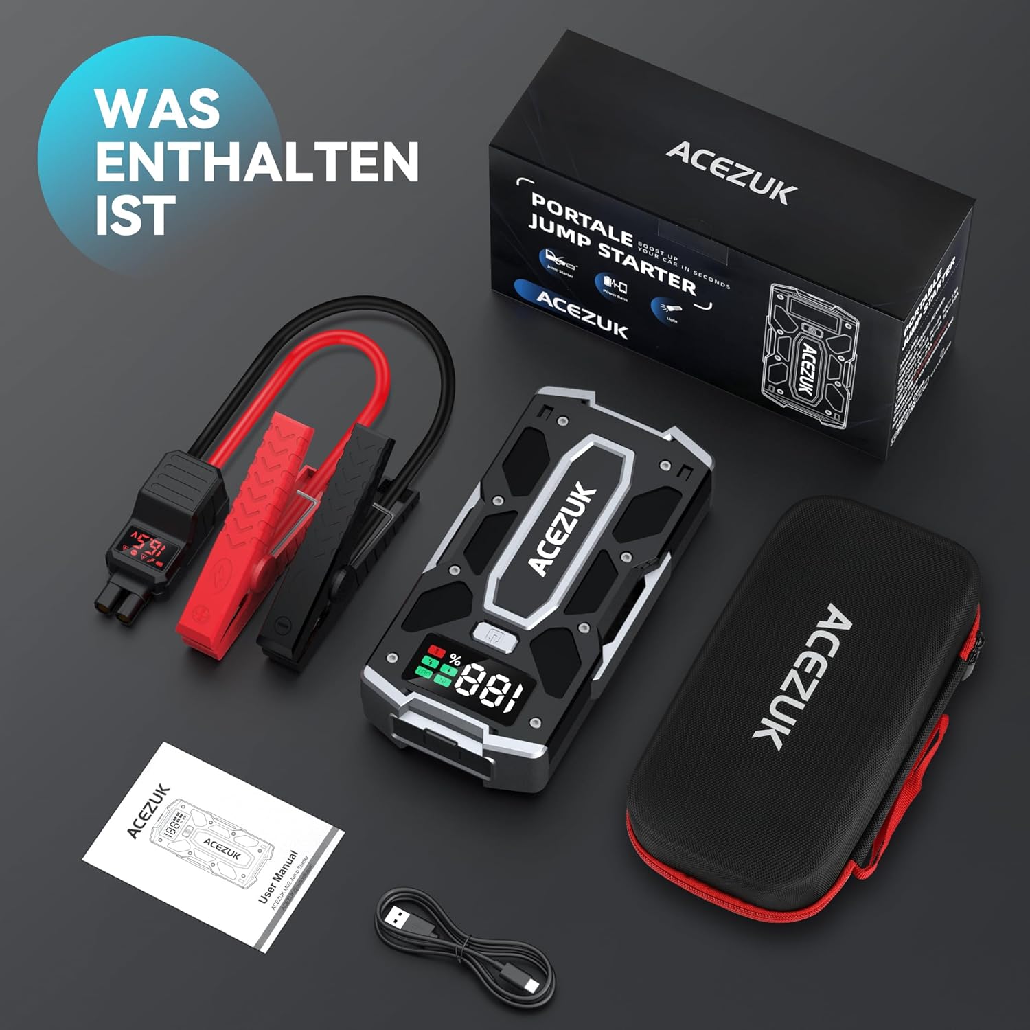 Thumbnail 5 de ACEZUK Starthilfe Powerbank 8000A für Auto starten ⛽