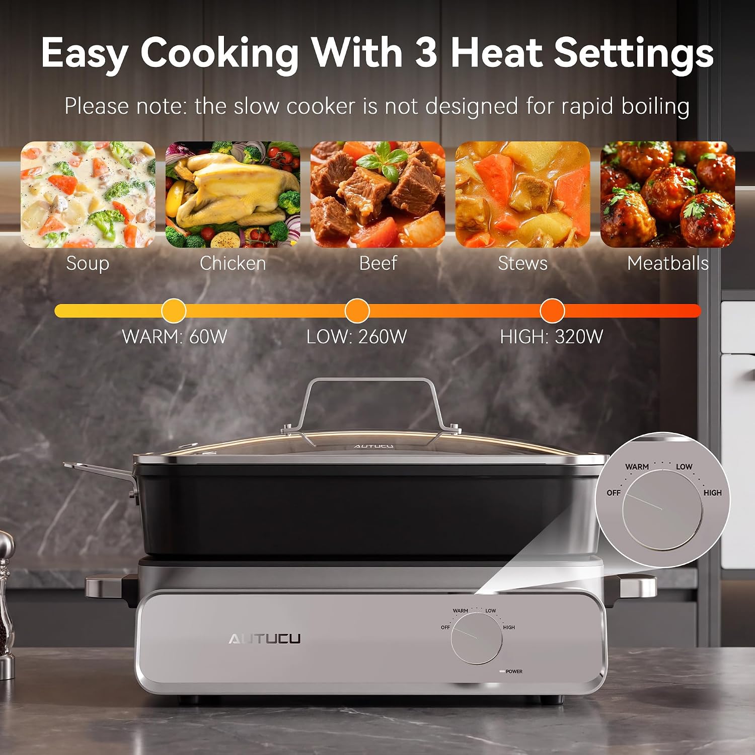 Detalle de AUTUCU Slow Cooker 10-Quart