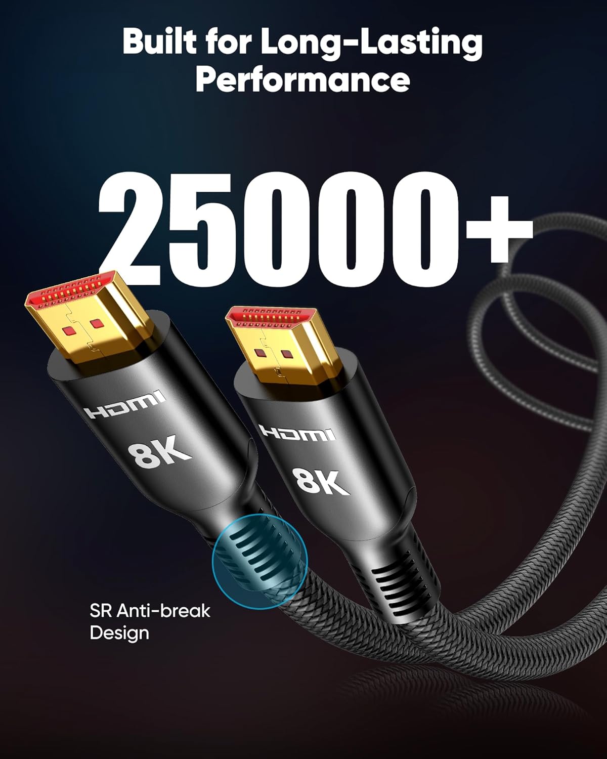 Detalle 2 de Highwings High Speed HDMI Cable (15 FT) for 8K/4K Gaming, eARC, and DTS:X Support