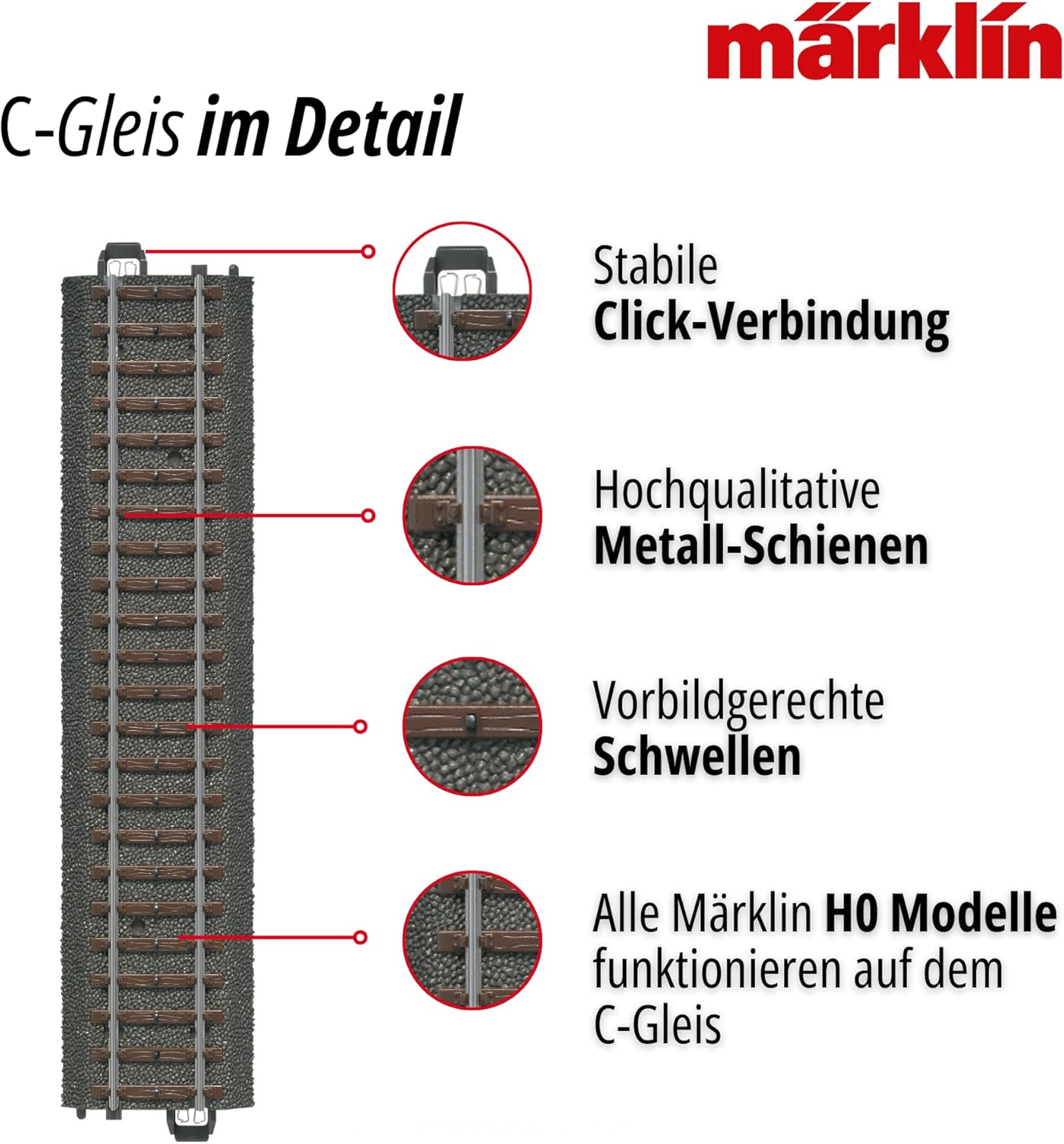 Thumbnail 4 de Märklin 20230 - Rails courbes R2 30° (3x 24230)