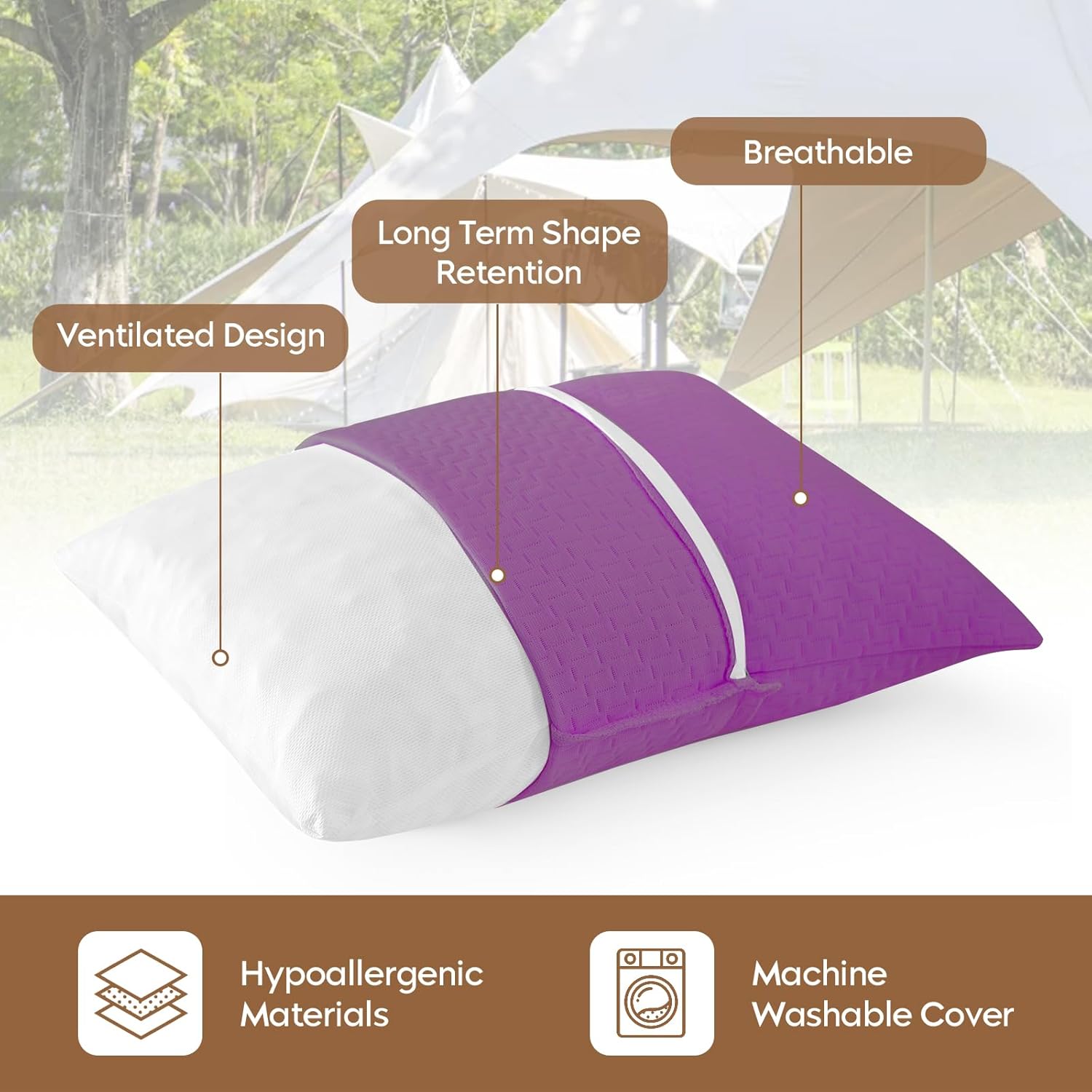 Detalle de PEUJEW Small Memory Foam Pillow