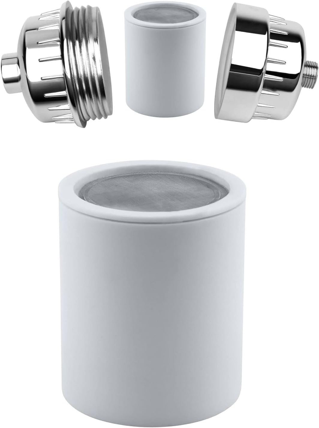 Detalle de Eolax High Pressure Rain Shower Head – 6 Inch Round Fixed Shower with Swivel Ball, Chrome Finish