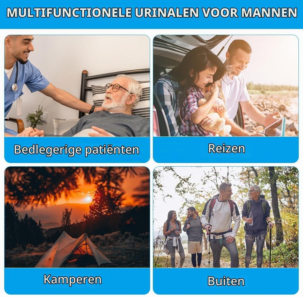 Thumbnail 6 de ACWOO urinaalfles voor mannen, 1.000 ml, lichtgevende dop en handgreep