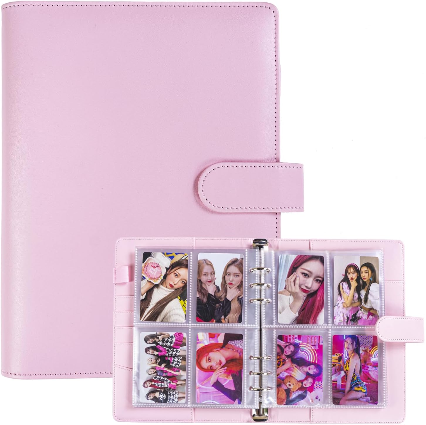 WITHYU A5 K-pop Photocard Binder with 30 Pack 4-Pocket Pages (240-Slot) & PU Leather Cover