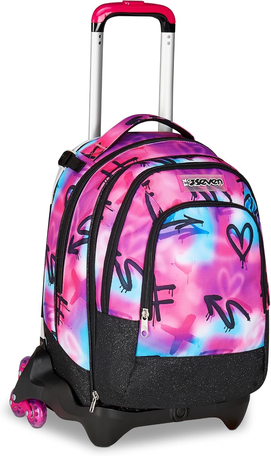 Detalle de Seven Zaino Trolley Scuola Elementare Bambina: versatilità tre ruote con zaino staccabile