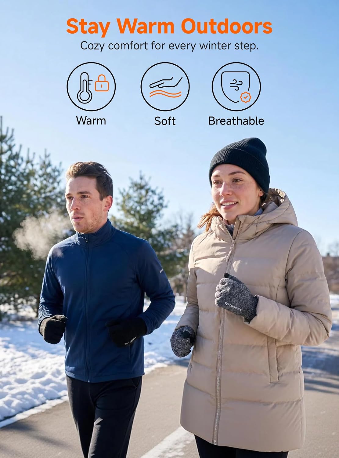Thumbnail 5 de TRENDOUX Merino Wool Winter Gloves, Touchscreen