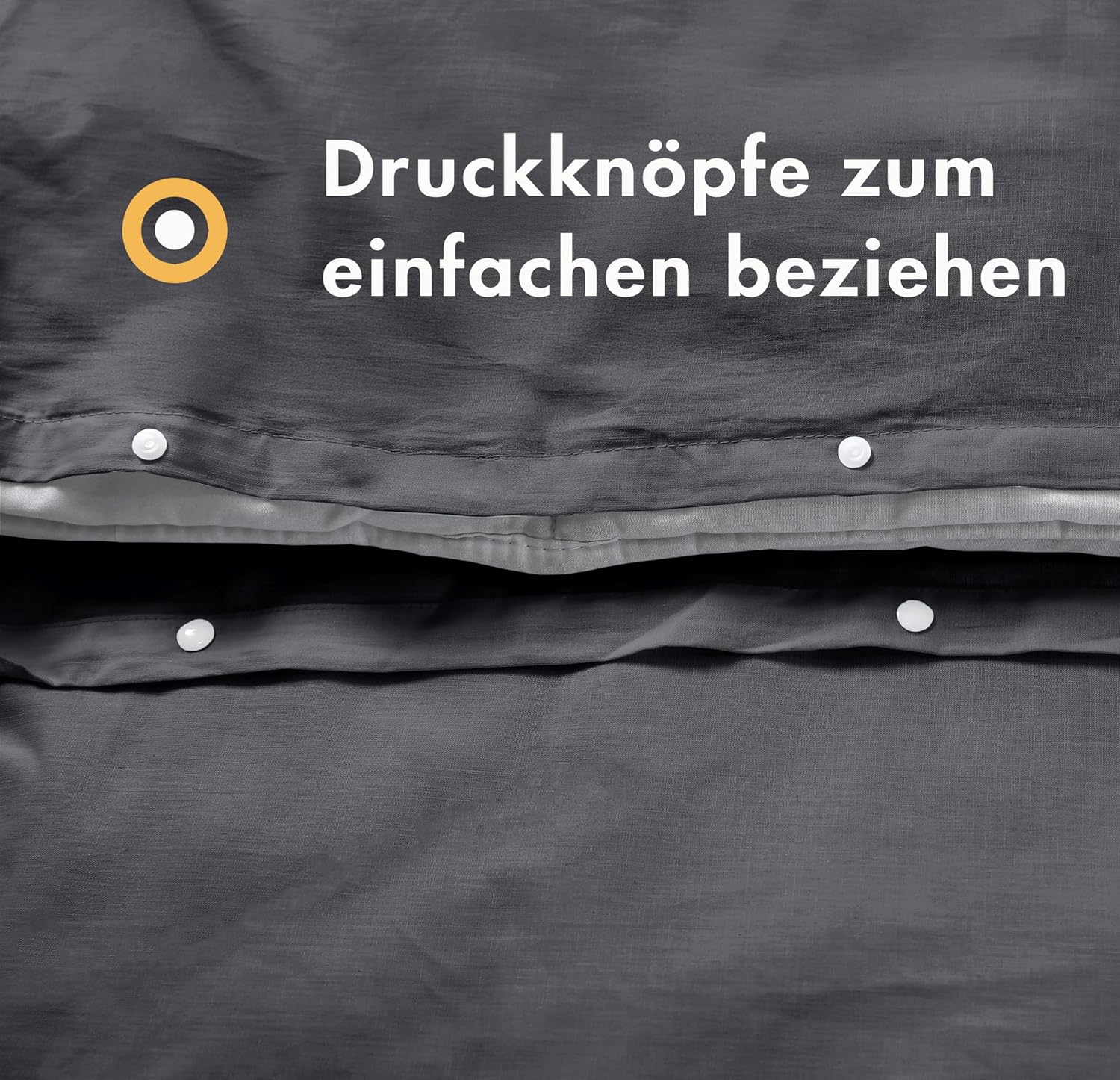 Thumbnail 4 de Sleeptime Bettwäsche 3-teilig 200x220 cm - 100% Baumwolle, OEKO-TEX, Anthrazit Grau