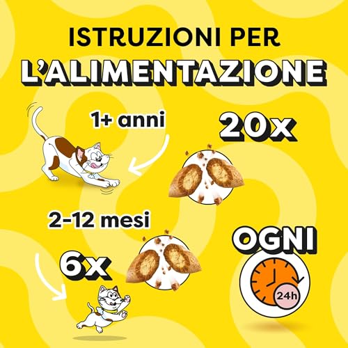 Detalle de Catisfactions Snack per Gatto – Confezione mista Pollo, Formaggio e Salmone (12 x 60 g)