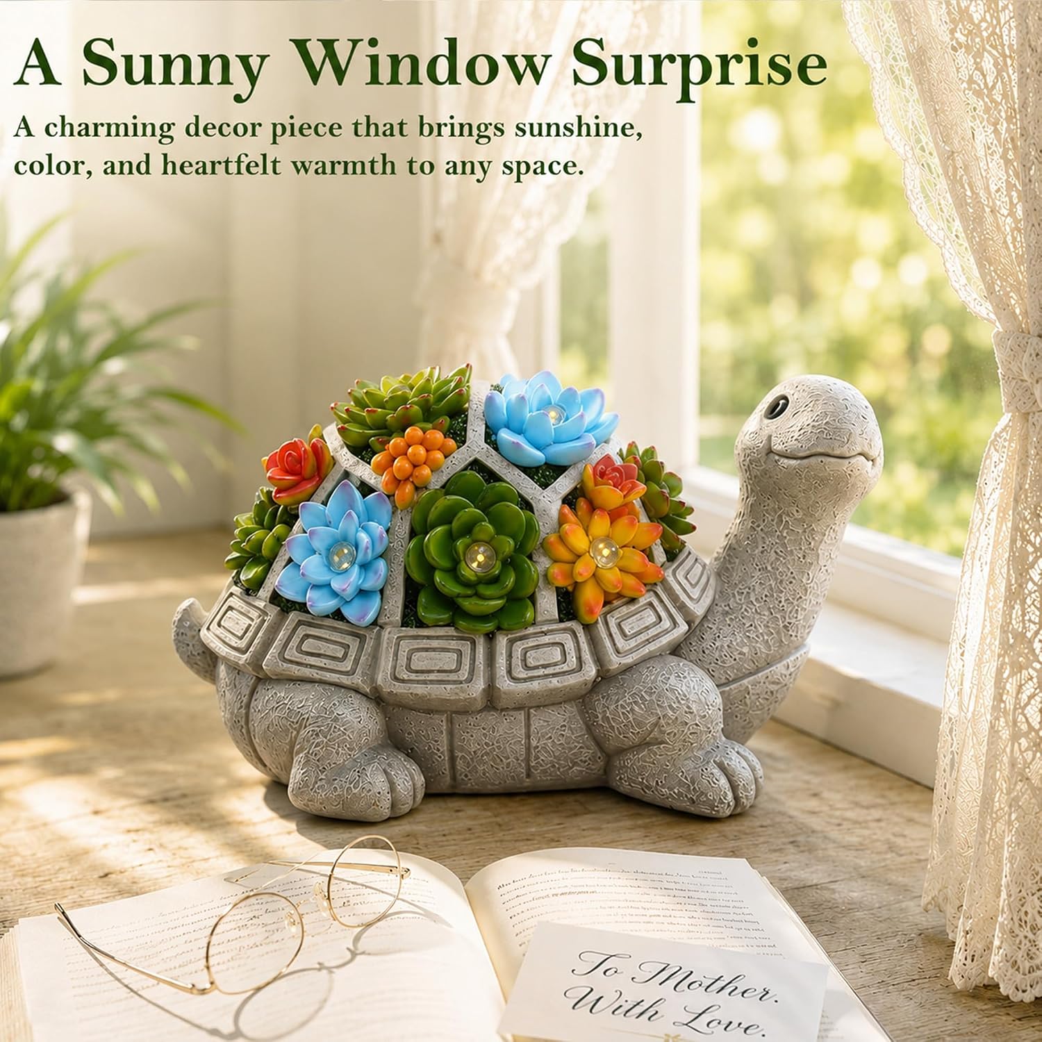Detalle de Goodeco Solar-Powered Turtle Garden Ornament with LED