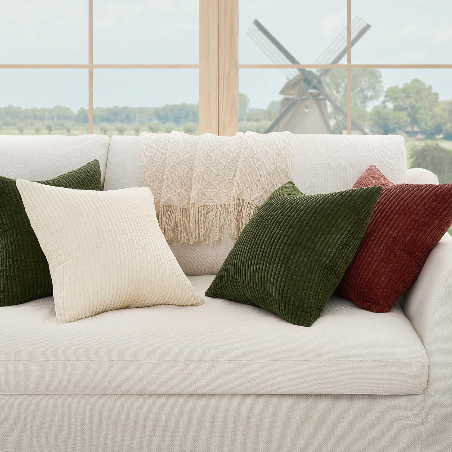 Thumbnail 3 de Topfinel Juego de 2 Fundas de Cojín 60x60 Verde Oliva