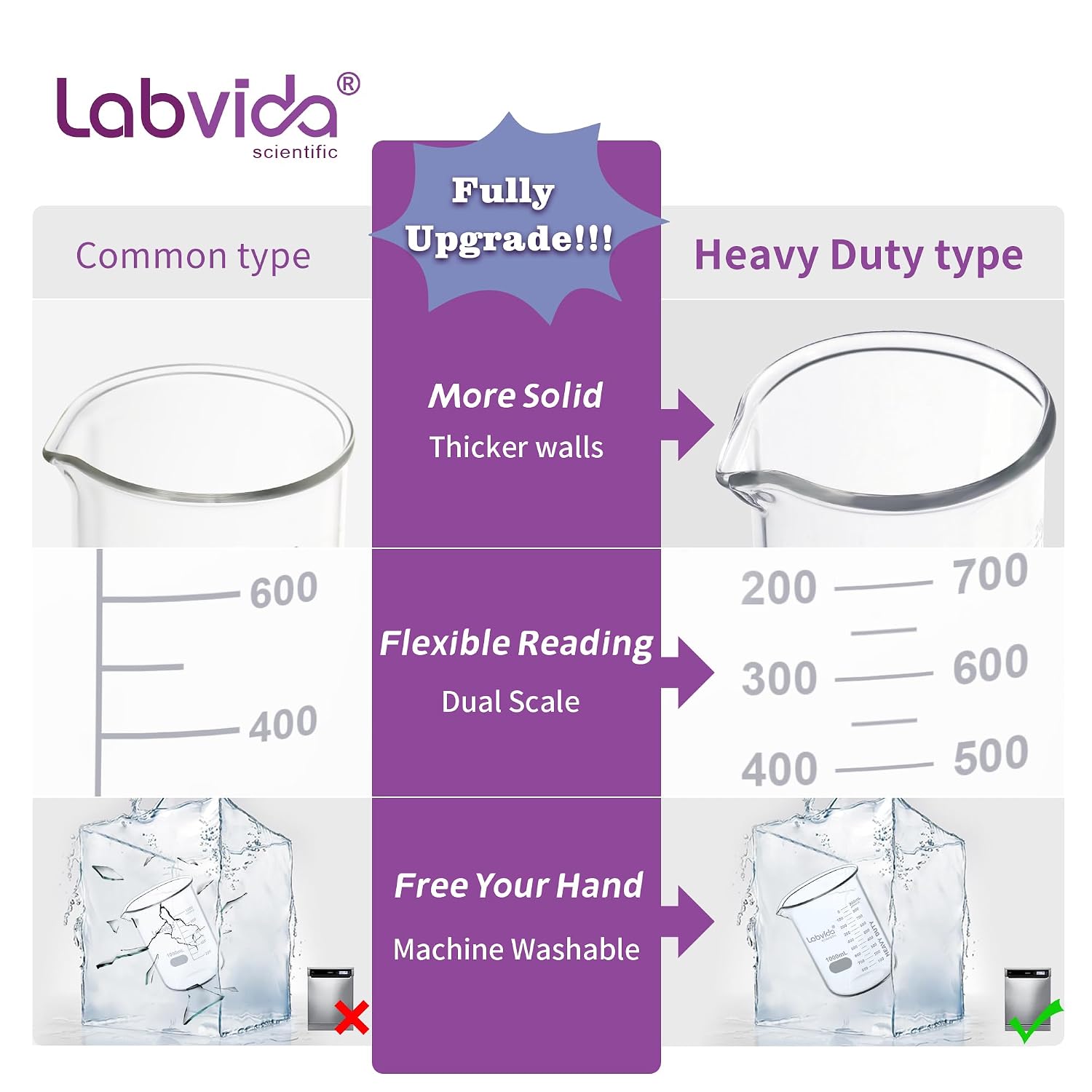 Detalle de Labvida Glass Beakers 200 mL
