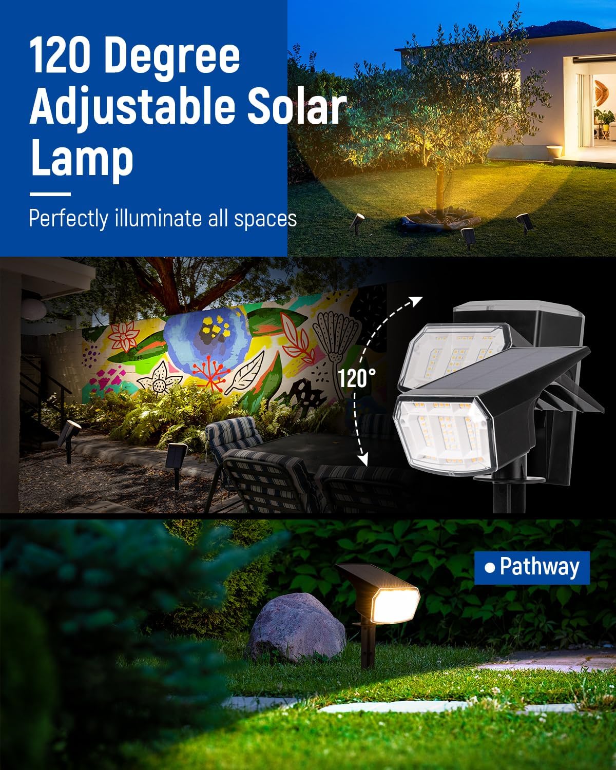 Detalle 1 de SYNCGLOW Solar Spotlights 10-Pack