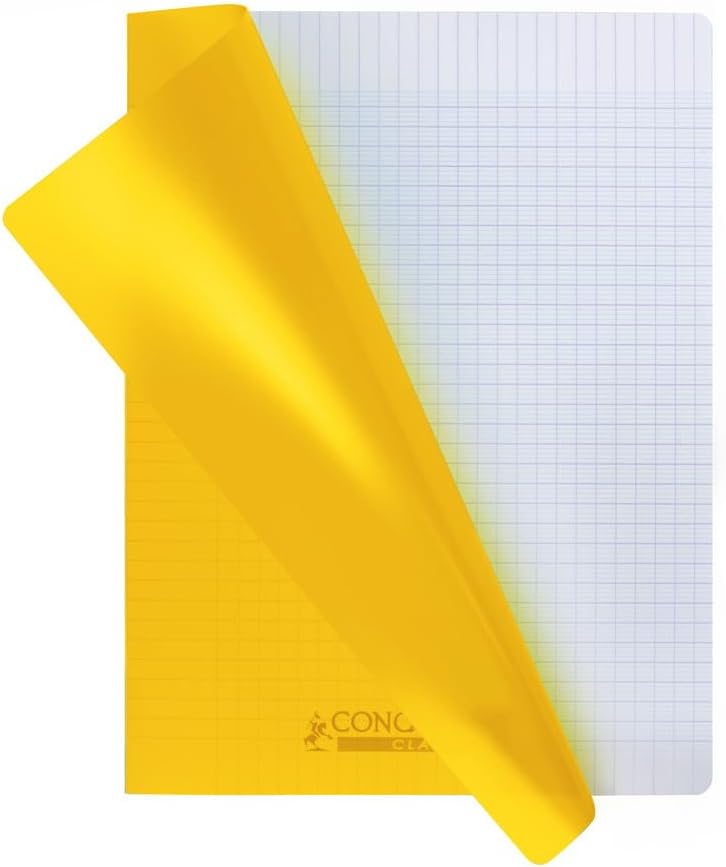 Detalle de Conquérant Lot de 10 Cahiers Grands Carreaux Seyès 24x32 cm 96 Pages Agrafées 90 g, Couleurs Assortis