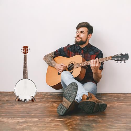 Detalle de LINRAX Ukulele Ständer – Universal X-Rahmen Holzständer für Ukulele, Geige & weitere kleine Instrumente