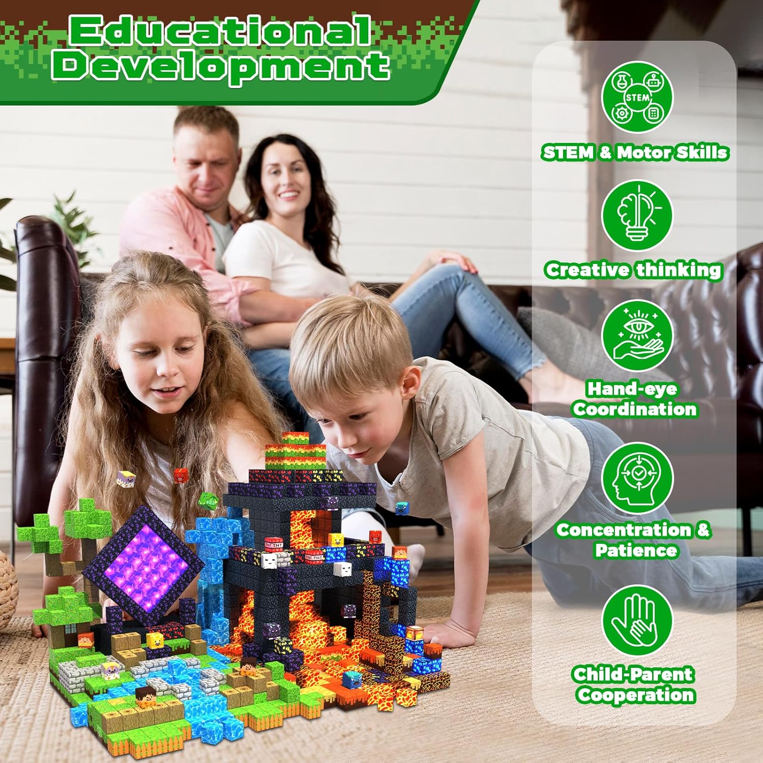 Thumbnail 5 de Magnetic Blocks Dark Light 300pcs building set