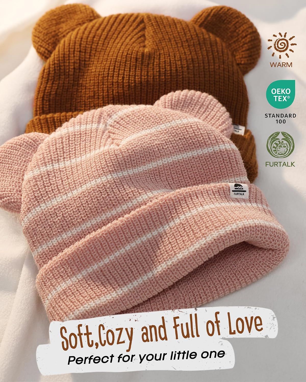 Detalle 2 de FURTALK Baby Beanie in Acrylic Knit