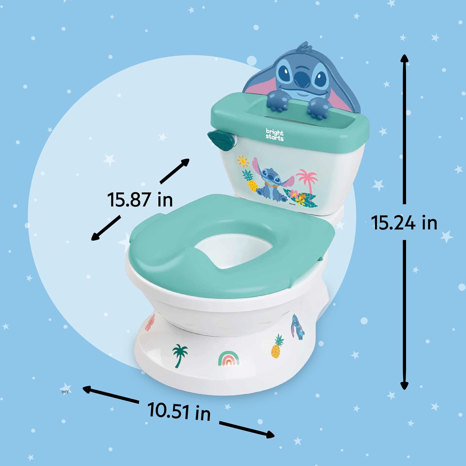 Thumbnail 2 de Disney Baby Stitch My Size Töpfchen von Bright Starts – 2-in-1 Trainingstöpfchen mit Spülgeräusch
