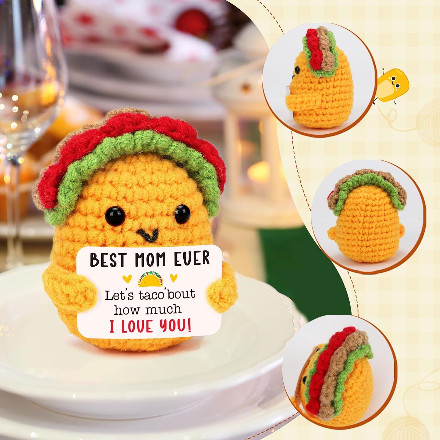 Thumbnail 6 de Crochet Taco Mom Gift, 2.8 x 3.1 x 2 inches