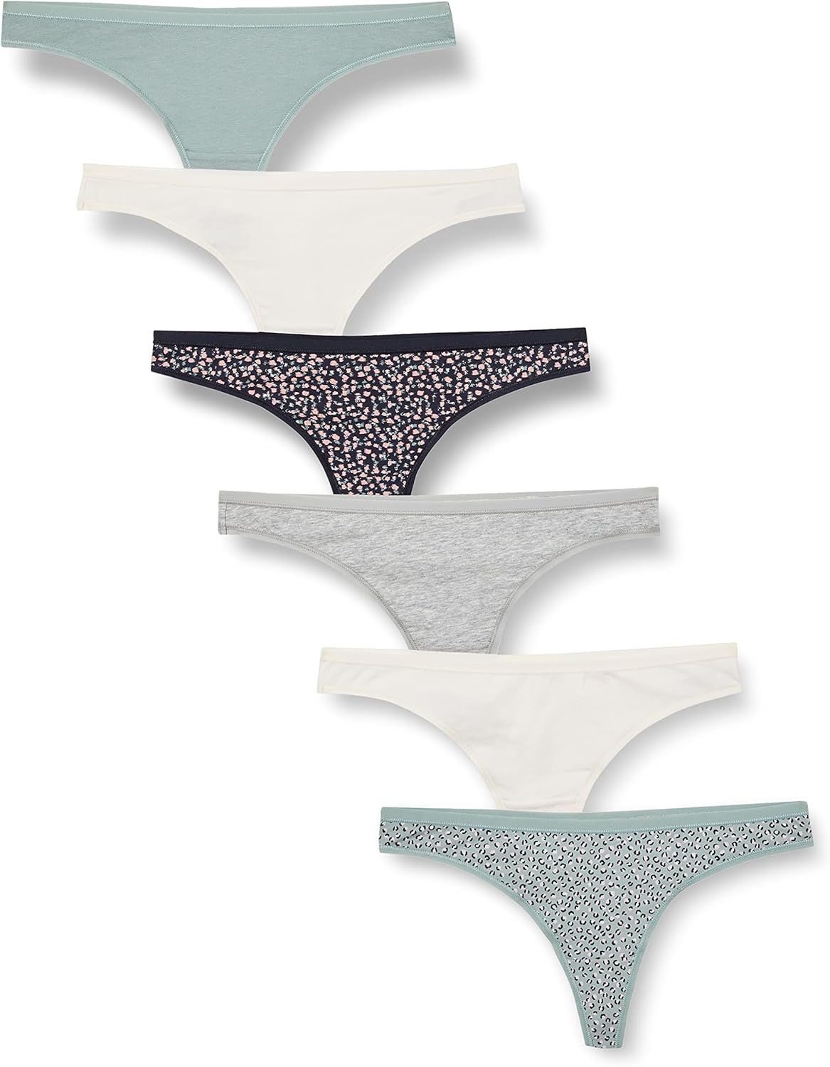 Detalle de Amazon Essentials Women's Breathable Cotton Thong Underwear, Pack of 6