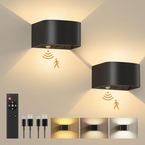 Detalle de FULEN Applique Murale Détecteur de Mouvement avec Télécommande – 2 pièces, 1000LM, sans fil, 5000mAh