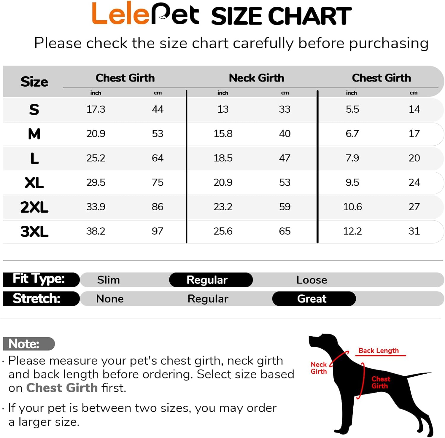 Detalle de LeLePet Large Dog Recovery Suit (3XL) – Anti-Lick, Front-Body Onesie for Wound Protection