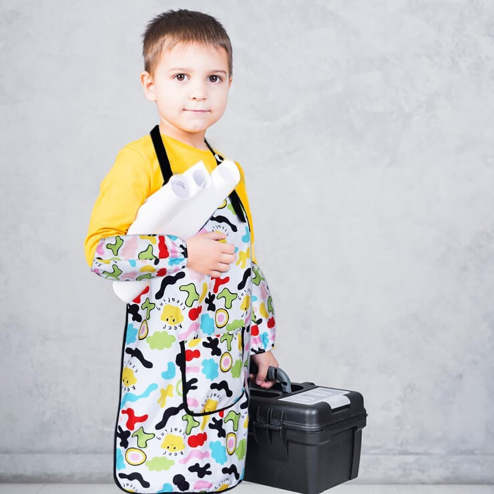 Thumbnail 2 de HIQUACC Kids Art Apron Set 2 Sleeves