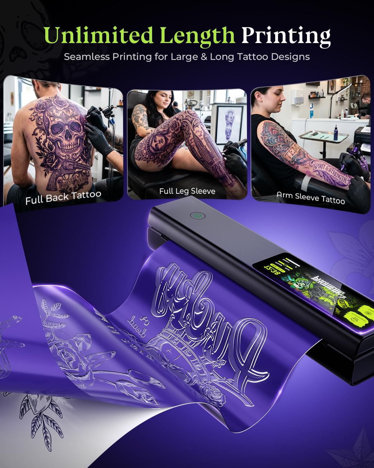 Detalle de Phomemo tattoo stencil printer with 5-inch touchscreen